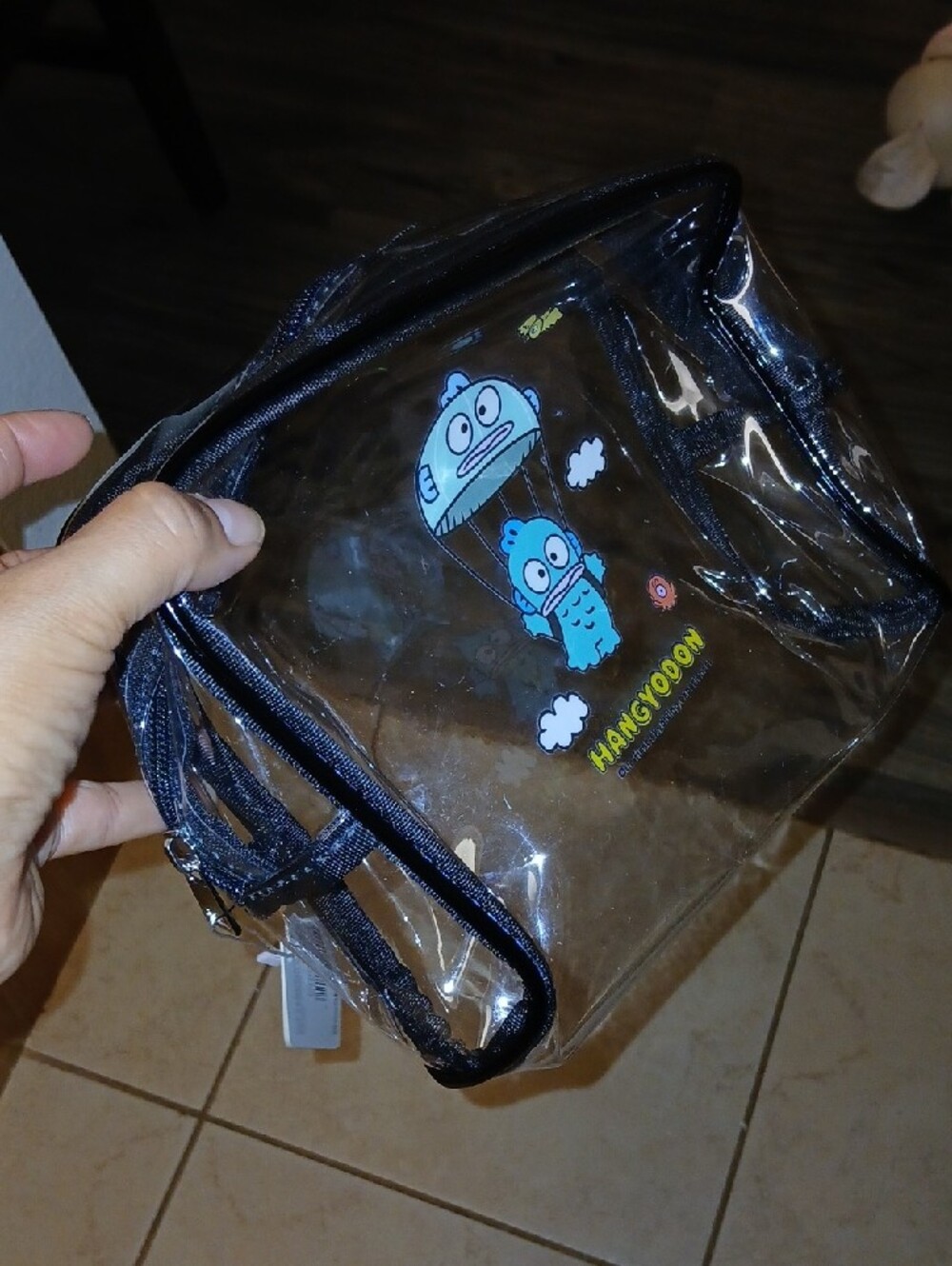 #Sanrio #Hangyodon BIG #Clear #Travelpouch - Yellow & Blue